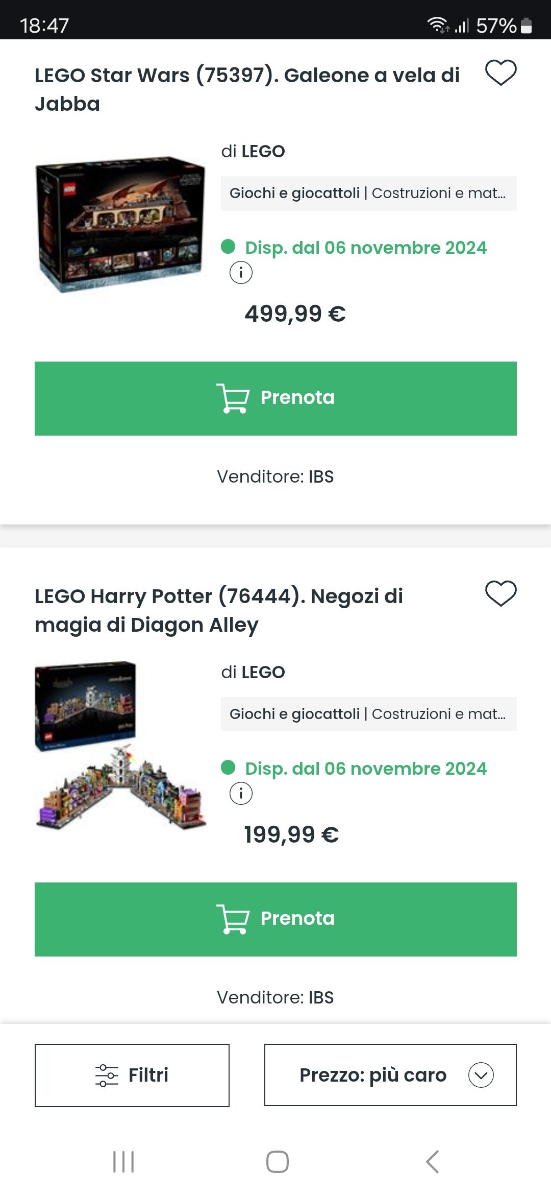 Lego disponibili su rivenditori terzi (in esclusiva ma non solo)