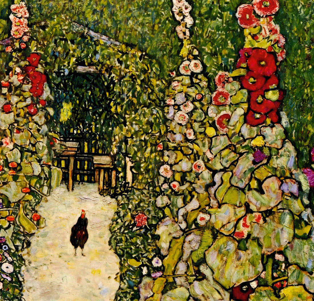 Zerbino 1art1 Con Opera Di Gustav Klimt: Orto Con Polli, 60x40 Cm