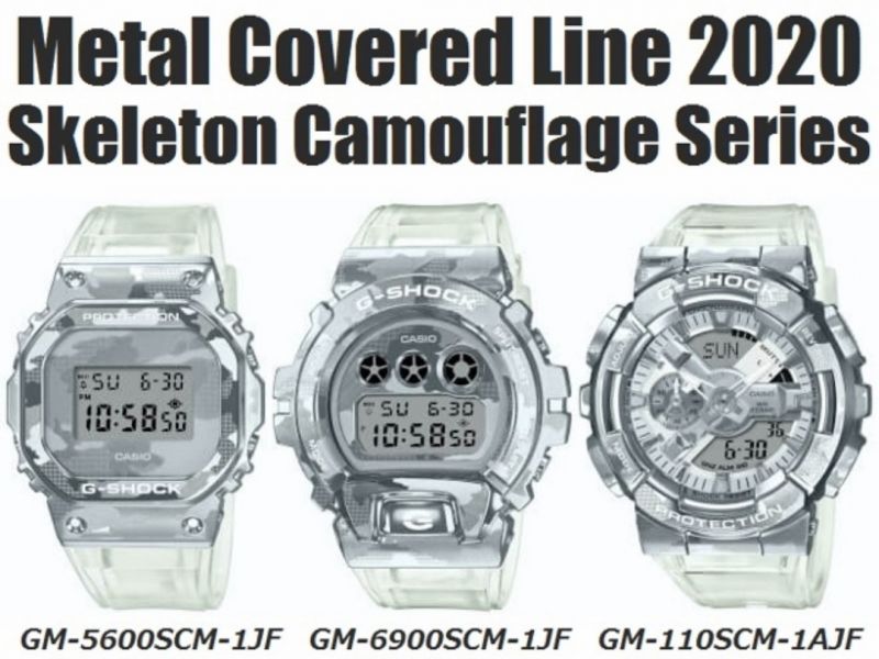 CASIO G-SHOCK - NEW SKELETON CAMOUFLAGE SERIES - GM-5600SCM-1JF -  GM-110SCM-1AJF - GM-6900SCM-1JF