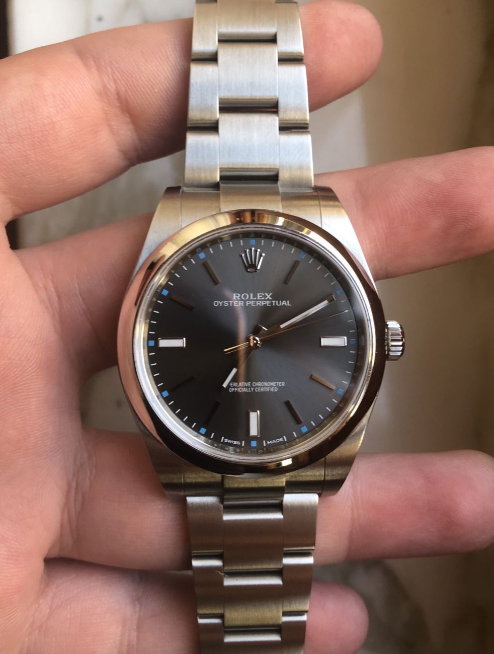 oyster perpetual dark rhodium