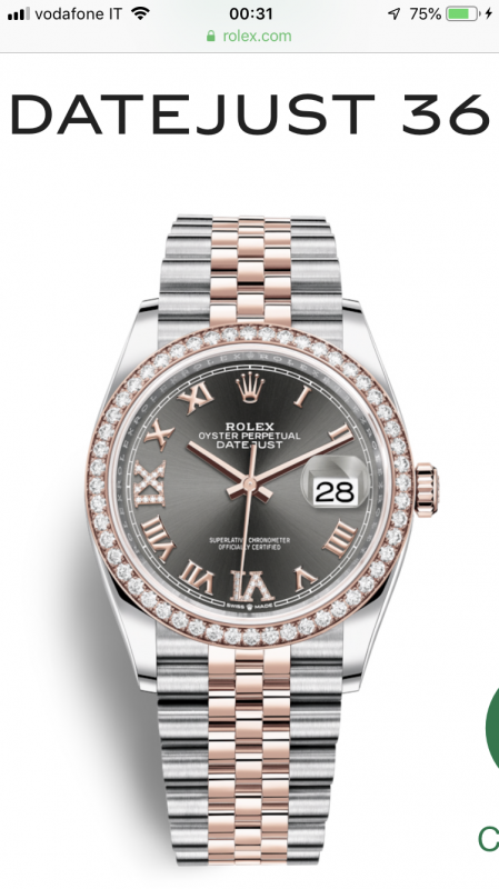 Rolex hot sale datejust dimensioni