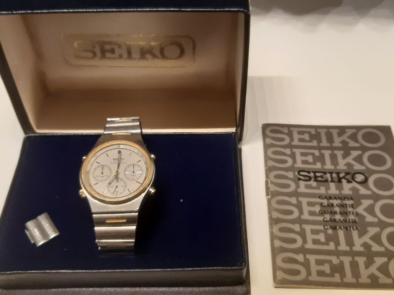 cronografo Seiko Quartz 7A38-7190 acciaio e oro | Klockspan
