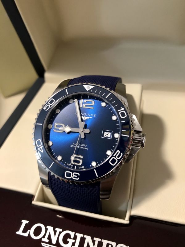 Nuovo arrivo! Longines Hydroconquest ceramica 41 mm blu caucciù