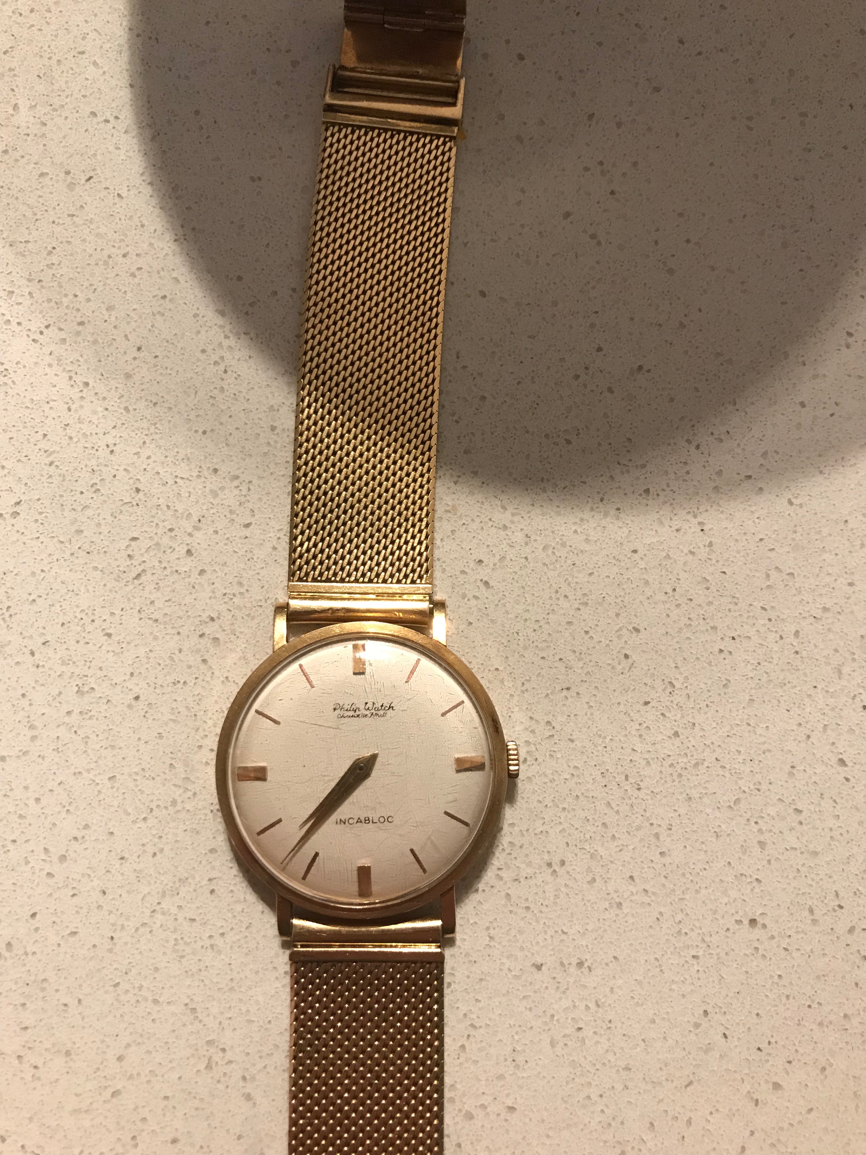 Philip Watch incabloc anni 60 in oro 18k