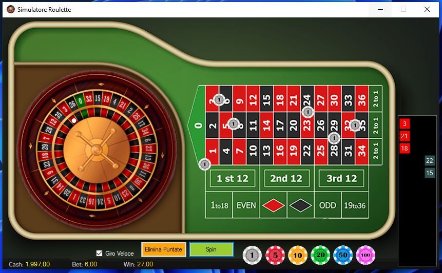Simulatore Roulette