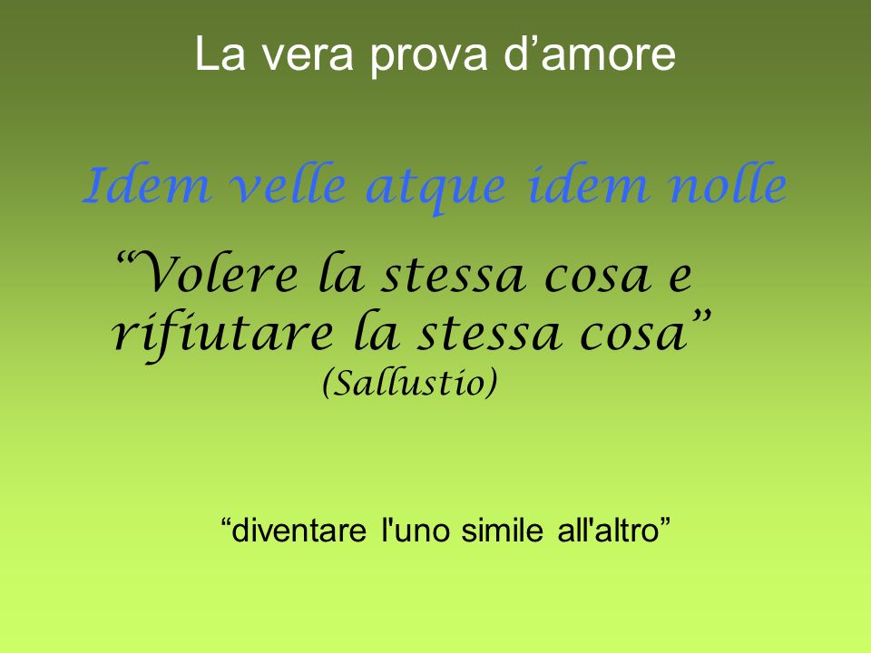 AMARE VUOL DIRE VOLERE LA FELICITA DELL'ALTRO
