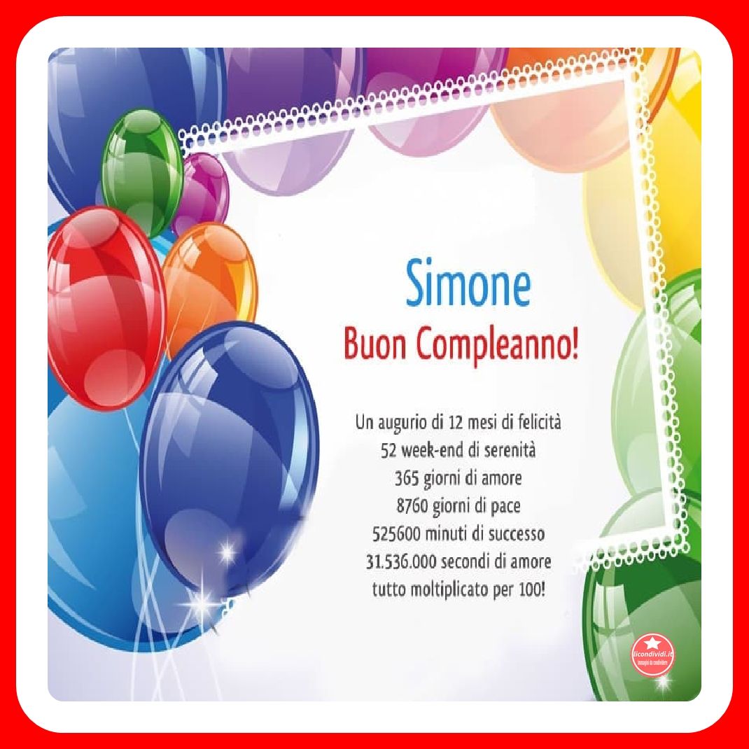 BUON COMPLEANNO SIMONE AUGURI