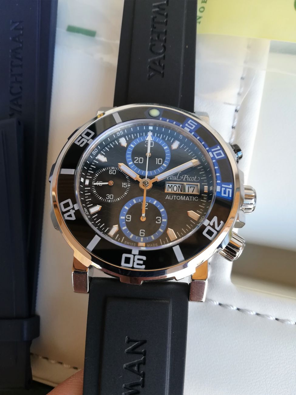 VENDUTO] Vendo Paul Picot Yachtman III Chronograph full set bracciale + 2  caucciu pari al NOS