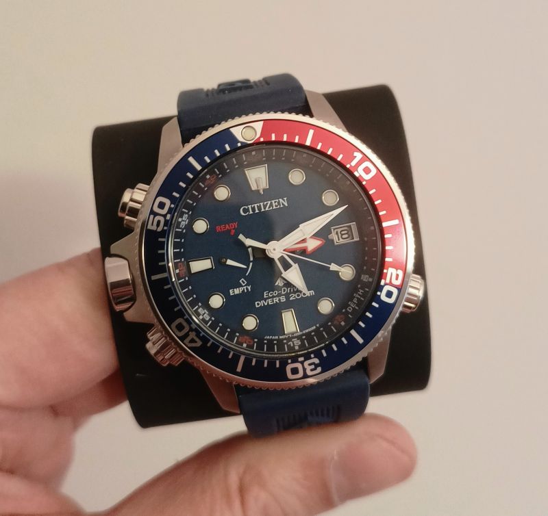 Citizen Promaster Aqualand Eco-Drive BN2038-01L – Orologio Subacqueo Uomo Con Profondimetro – Cassa Acciaio E Cinturino In Gomma Blu